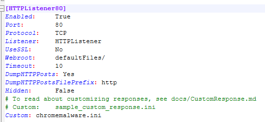 FakeNet Chrome Malware Config