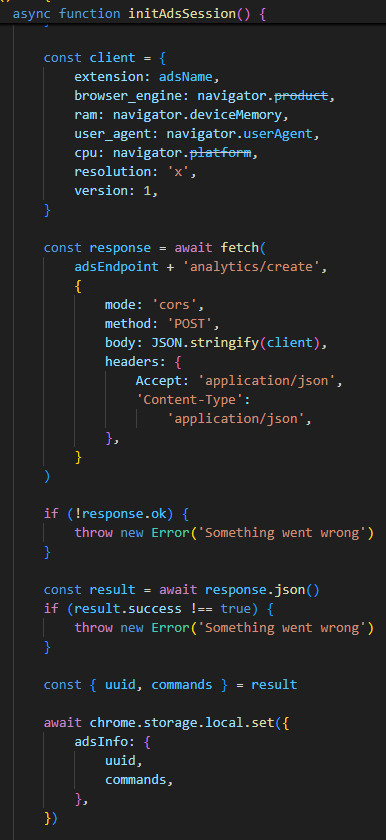 Init Ads Session Post