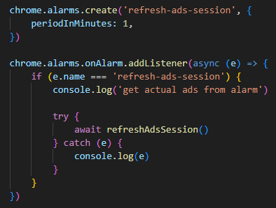Refresh Ads Session