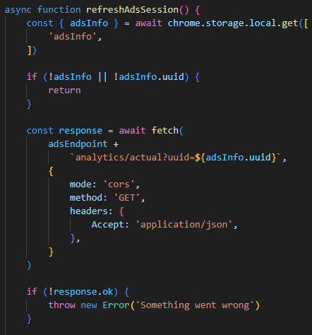 Refresh Ads Session Response