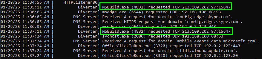 MSBuild fakenet