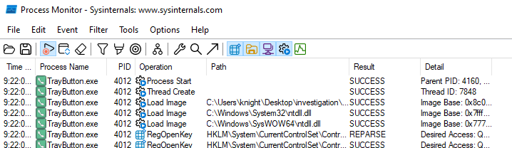 Process Monitor Execution