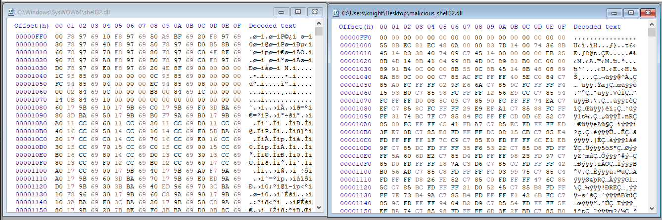 Shell32 Hex Compare