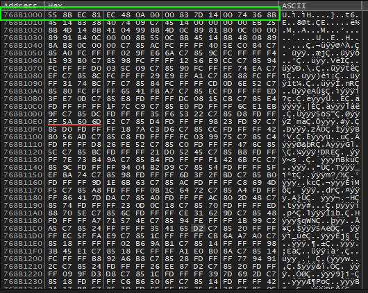 Shell32 memory bytes
